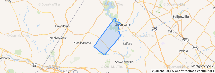 Mapa de ubicacion de Upper Frederick Township.