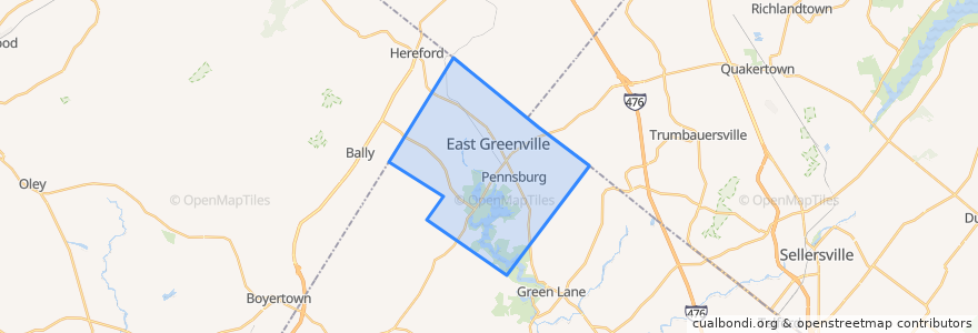 Mapa de ubicacion de Upper Hanover Township.