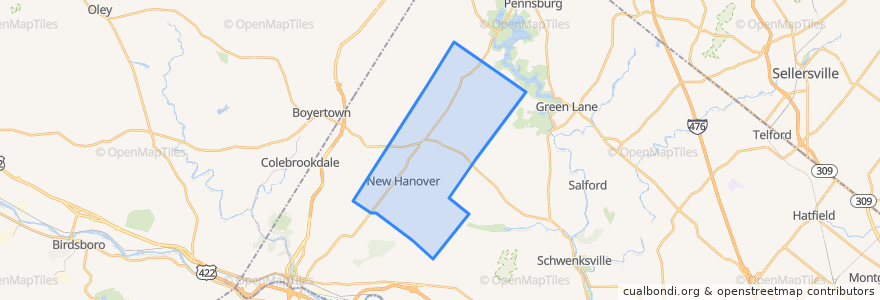 Mapa de ubicacion de New Hanover Township.