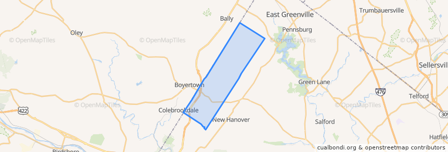 Mapa de ubicacion de Douglass Township.