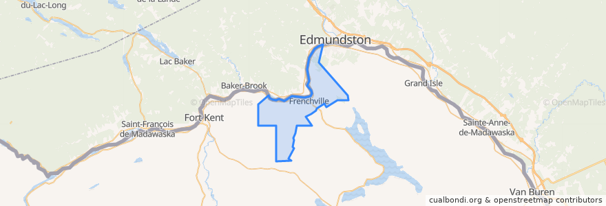 Mapa de ubicacion de Frenchville Township.