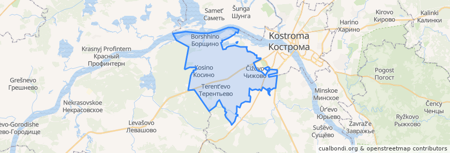 Mapa de ubicacion de Бакшеевское сельское поселение.