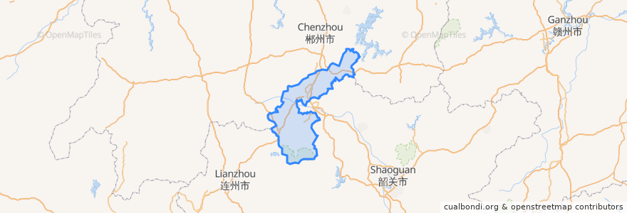 Mapa de ubicacion de 宜章县.