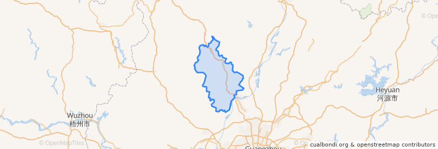 Mapa de ubicacion de Qingxin District.