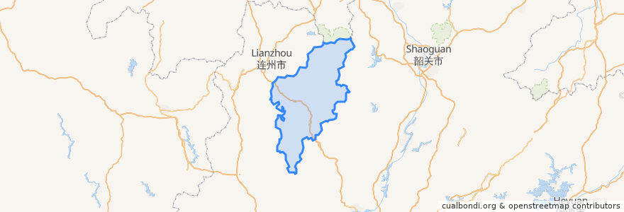 Mapa de ubicacion de 阳山县.