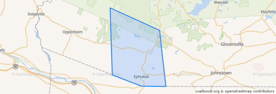 Mapa de ubicacion de Town of Ephratah.