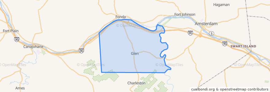 Mapa de ubicacion de Town of Glen.