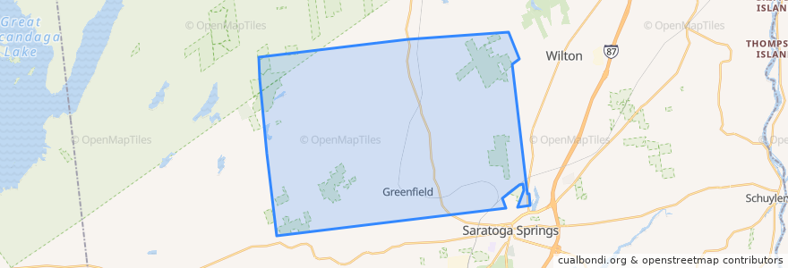 Mapa de ubicacion de Town of Greenfield.