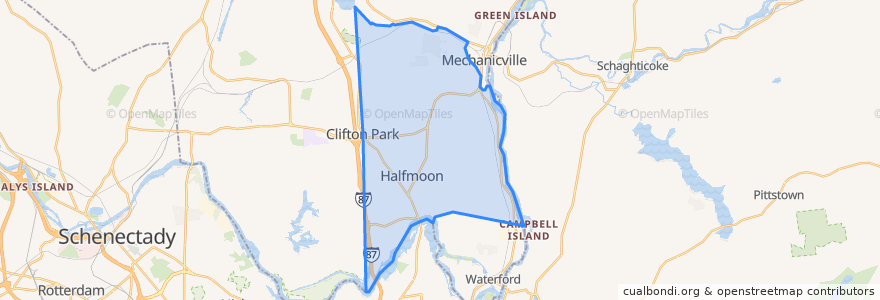 Mapa de ubicacion de Town of Halfmoon.
