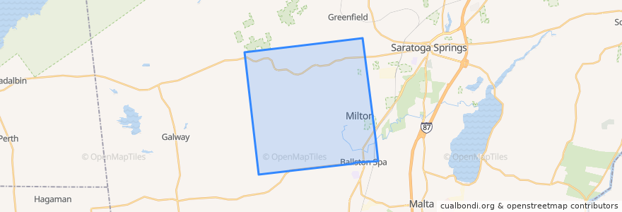 Mapa de ubicacion de Town of Milton.