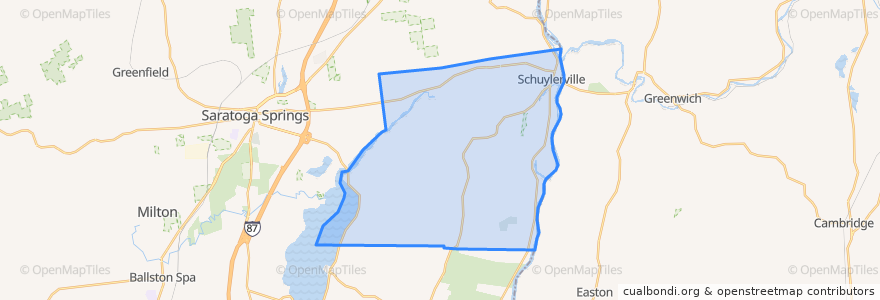 Mapa de ubicacion de Town of Saratoga.