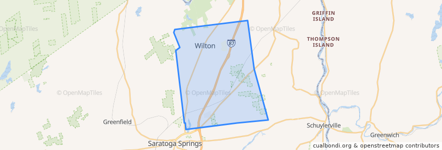 Mapa de ubicacion de Town of Wilton.