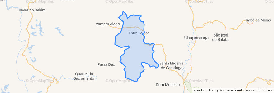 Mapa de ubicacion de Entre Folhas.