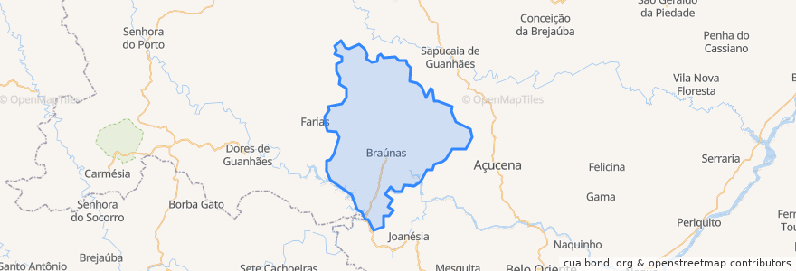 Mapa de ubicacion de Braúnas.