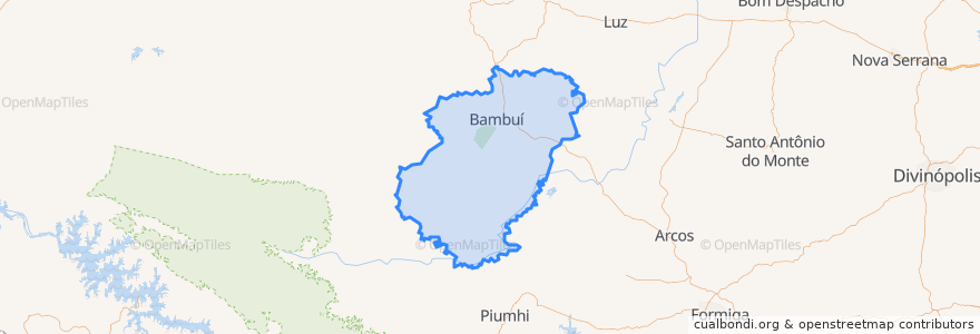 Mapa de ubicacion de Bambuí.