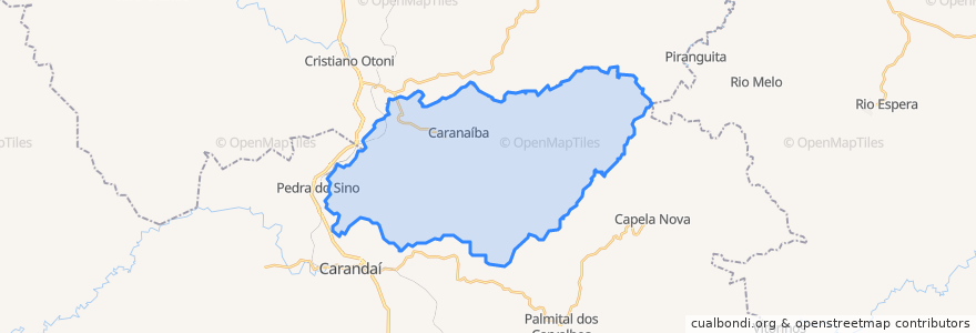 Mapa de ubicacion de Caranaíba.