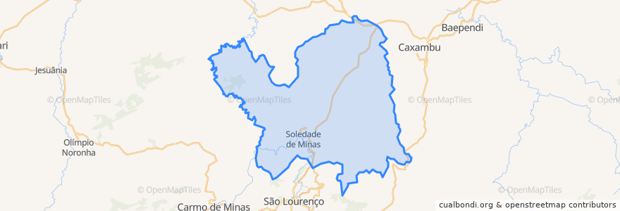 Mapa de ubicacion de Soledade de Minas.