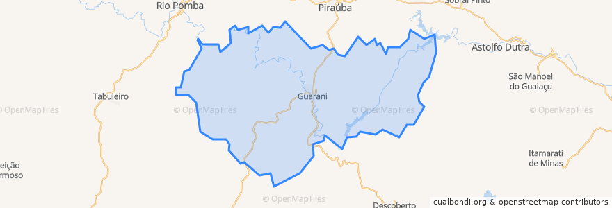 Mapa de ubicacion de Guarani.