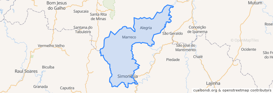 Mapa de ubicacion de Simonésia.