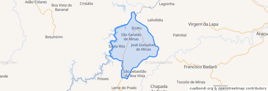 Mapa de ubicacion de José Gonçalves de Minas.