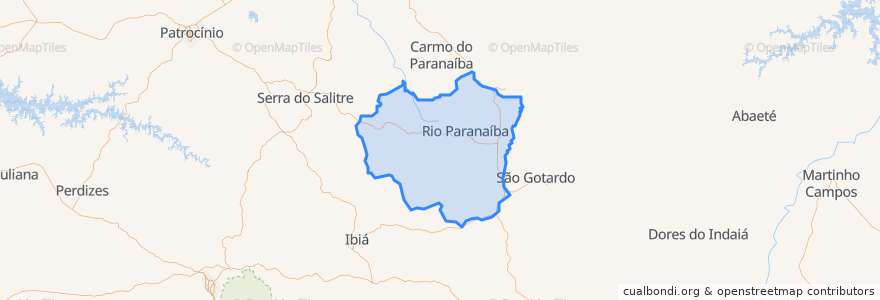 Mapa de ubicacion de Rio Paranaíba.