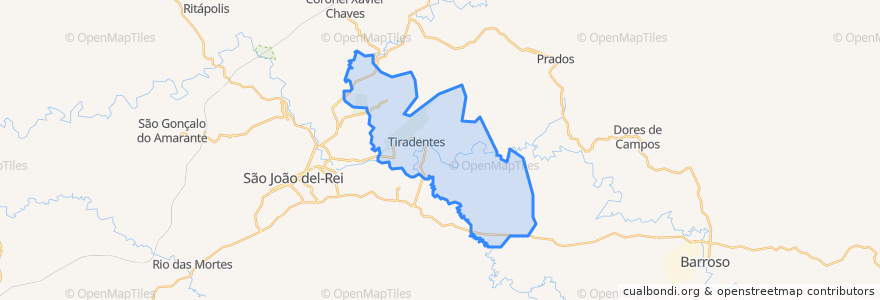 Mapa de ubicacion de Tiradentes.