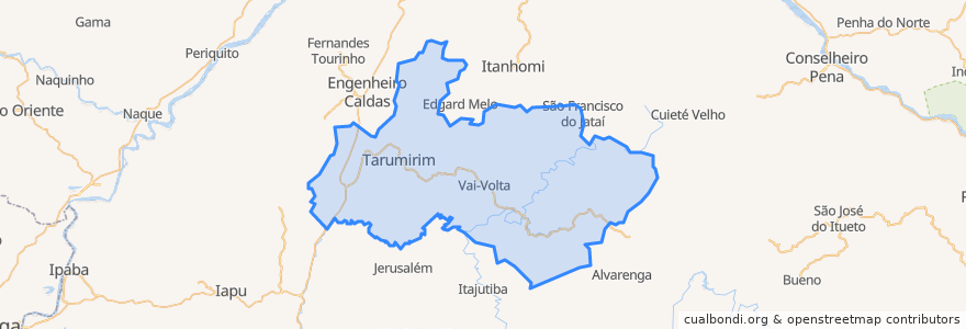 Mapa de ubicacion de Tarumirim.