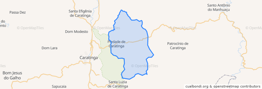 Mapa de ubicacion de Piedade de Caratinga.