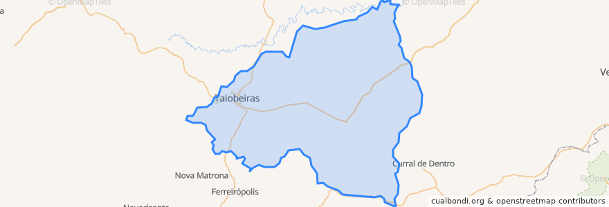 Mapa de ubicacion de Taiobeiras.