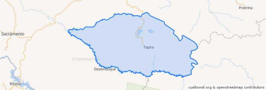 Mapa de ubicacion de Tapira.