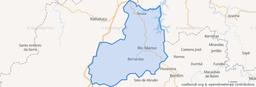 Mapa de ubicacion de Rio Manso.