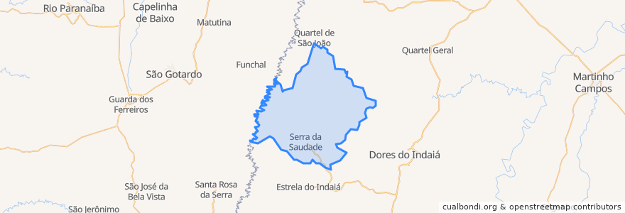 Mapa de ubicacion de Serra da Saudade.