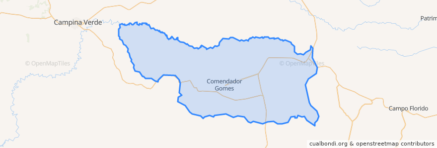 Mapa de ubicacion de Comendador Gomes.