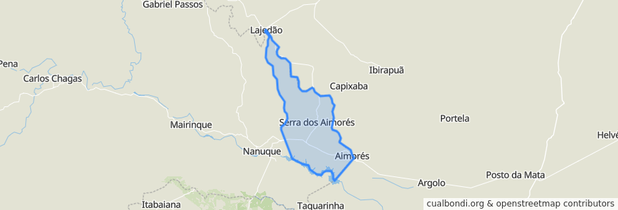 Mapa de ubicacion de Serra dos Aimorés.