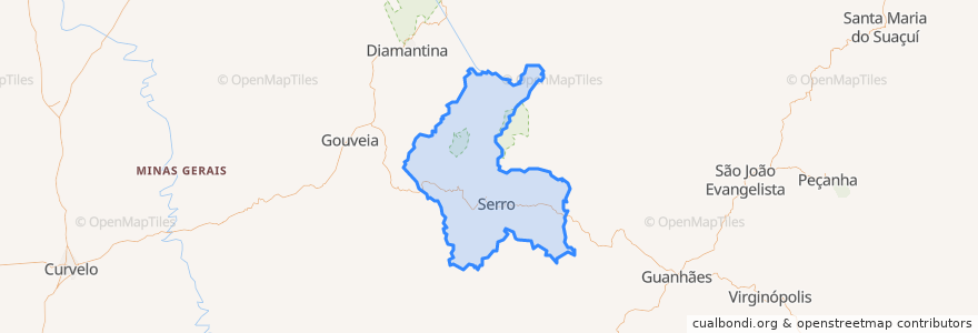 Mapa de ubicacion de Serro.