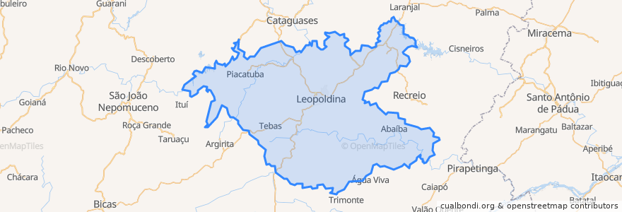 Mapa de ubicacion de Leopoldina.