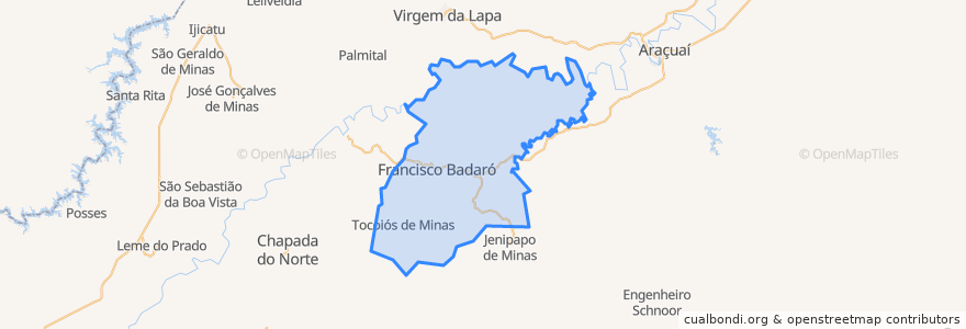 Mapa de ubicacion de Francisco Badaró.