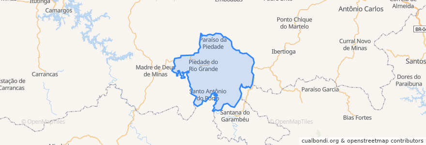 Mapa de ubicacion de Piedade do Rio Grande.