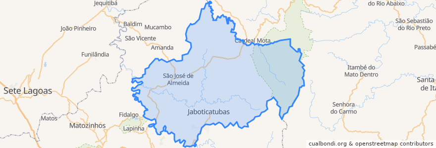 Mapa de ubicacion de Jaboticatubas.