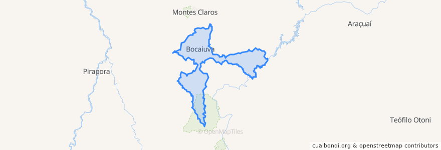 Mapa de ubicacion de Bocaiuva.