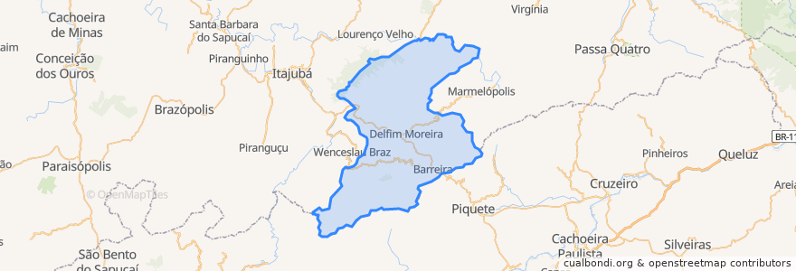 Mapa de ubicacion de Delfim Moreira.