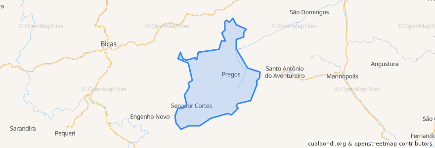 Mapa de ubicacion de Senador Cortes.