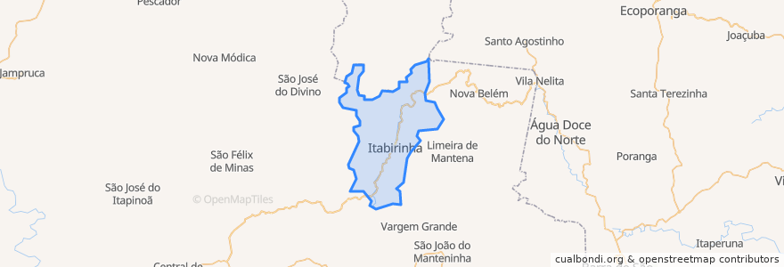 Mapa de ubicacion de Itabirinha.