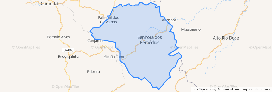 Mapa de ubicacion de Senhora dos Remédios.