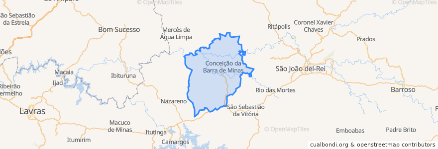 Mapa de ubicacion de Conceição da Barra de Minas.