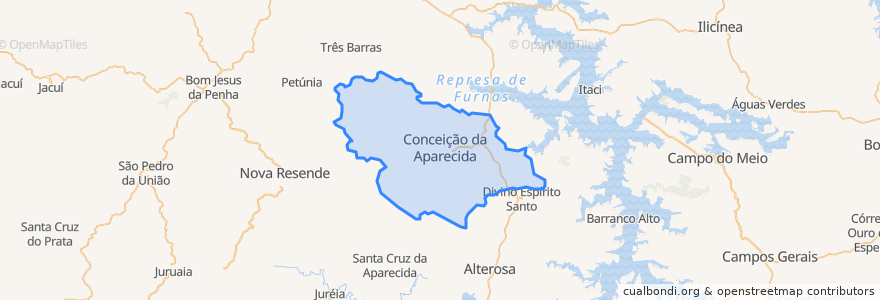 Mapa de ubicacion de Conceição da Aparecida.