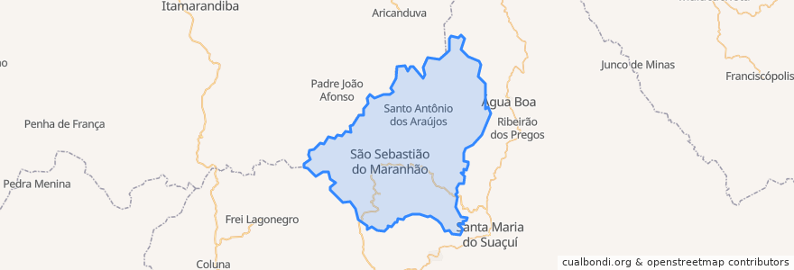 Mapa de ubicacion de São Sebastião do Maranhão.