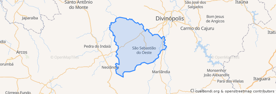 Mapa de ubicacion de São Sebastião do Oeste.