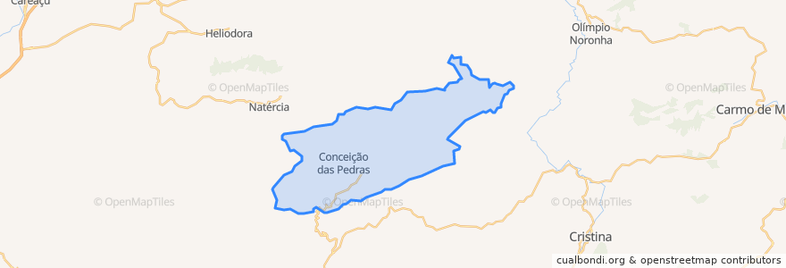 Mapa de ubicacion de Conceição das Pedras.