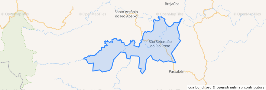 Mapa de ubicacion de São Sebastião do Rio Preto.